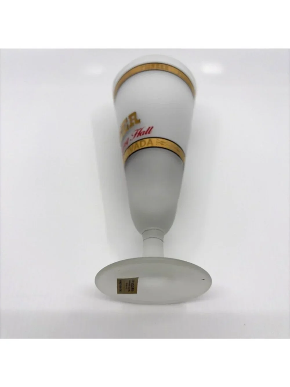 Vintage Pioneer Hotel Laughlin NV 22K Gold Frosted Footed Goblet Glass 8 Oz